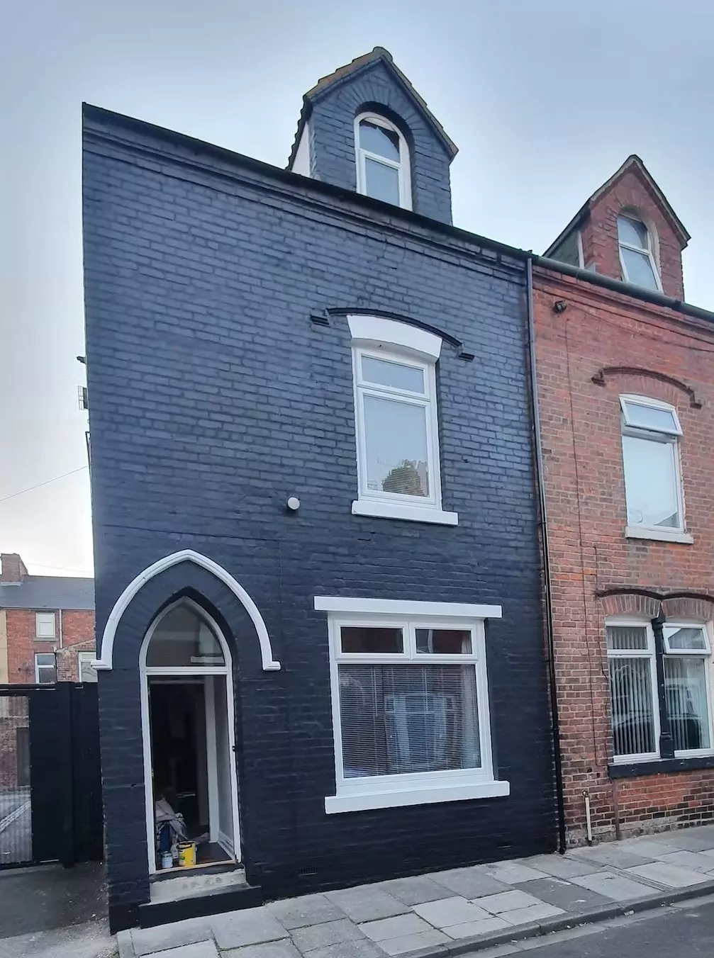 outdoor masonry paint grey wall painted house