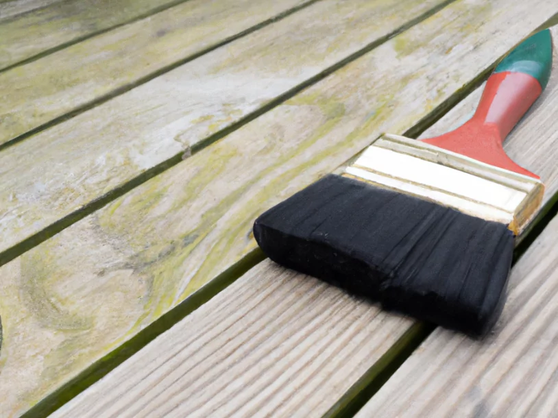 Wooden Decking with Brush